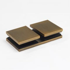 Bracket Square Glass to Glass 180 Degree Antique Brass