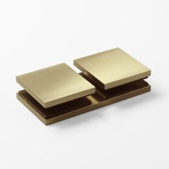 Bracket Square Glass to Glass 180 Degree Brushed Brass