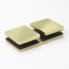 Bracket Square Glass to Glass 180 Degree Nero Brushed Gold
