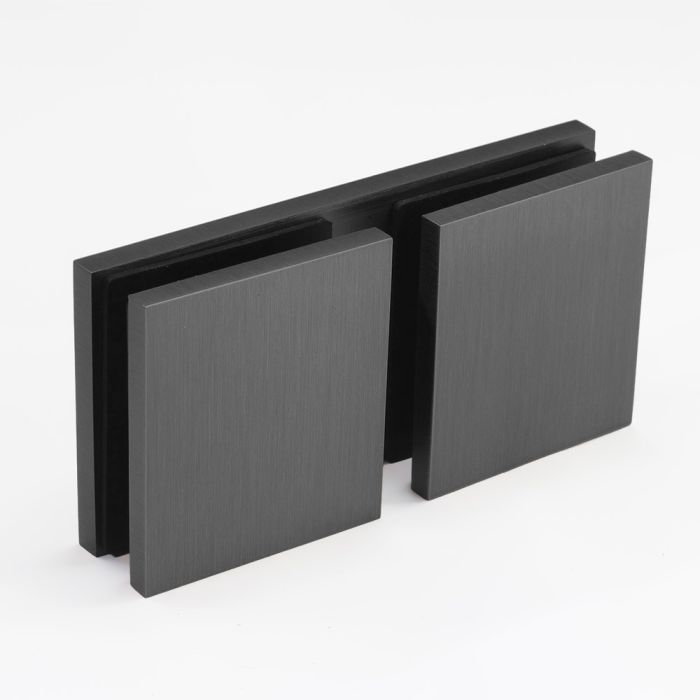 SBD180SQBGM – Bracket Square Glass to Glass 180 Degree Brushed Gunmetal – supplier gallery view 3