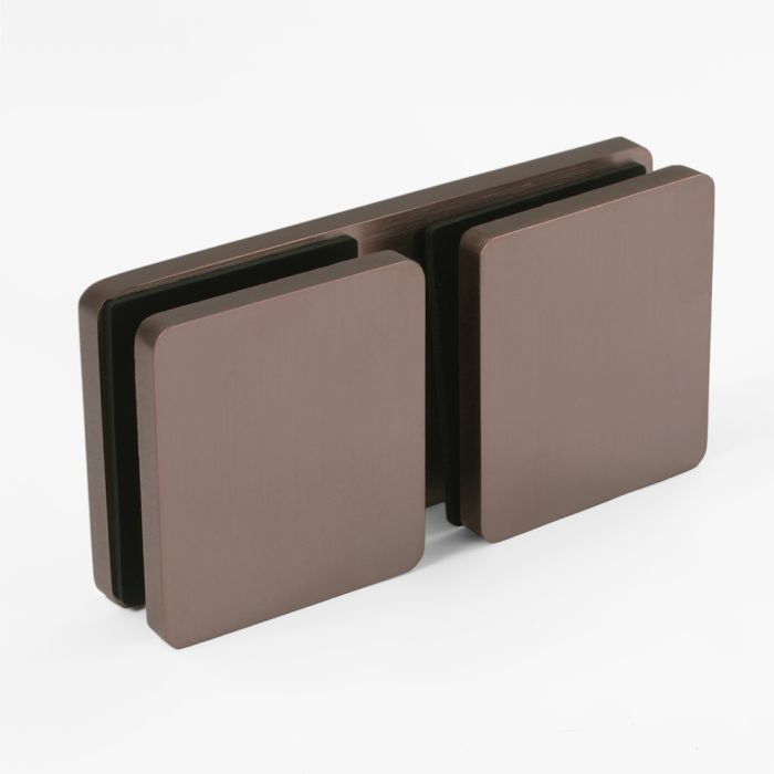 SBD180SQBRZ – Bracket Square Glass to Glass 180 Degree Nero Brushed Bronze – supplier gallery view 2