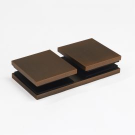 Bracket Square Glass to Glass 180 Degree Dark Antique Bronze