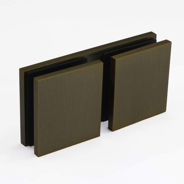 SBD180SQDAS – Bracket Square Glass to Glass 180 Degree Dark Antique Brass – supplier gallery view 2