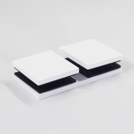 Bracket Square Glass to Glass 180 Degree Matt White