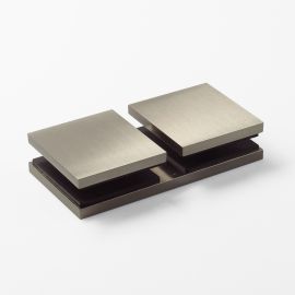 Bracket Square Glass to Glass 180 Degree Warm Brushed Nickel