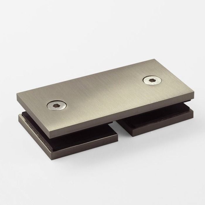 SBD180SQWBN – Bracket Square Glass to Glass 180 Degree Warm Brushed Nickel – supplier gallery view 2