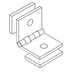 Bracket Square Glass to Glass Adjustable Angle Satin