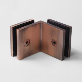 Bracket Square Glass to Glass 90 Degree Antique Bronze