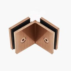 Bracket Square Glass to Glass 90 Degree Brushed Rose Gold