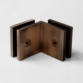 Bracket Square Glass to Glass 90 Degree Dark Antique Bronze