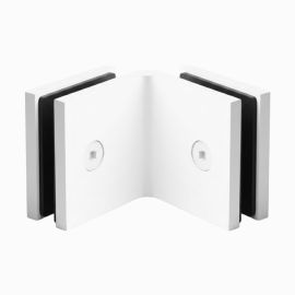 Bracket Square Glass to Glass 90 Degree Matt White