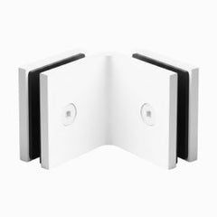 Bracket Square Glass to Glass 90 Degree Matt White