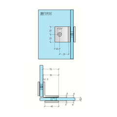 Forge Frameless Shower Screen Bracket Square Glass to Glass 90 Degrees Corner - Antique Brass