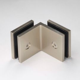 Bracket Square Glass to Glass 90 Degree Warm Brushed Nickel