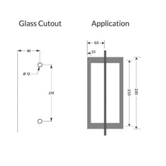 SH210SQBN – Handle Rectangular D 230x20x10 210mm CTC Brushed Nickel – supplier gallery view 4