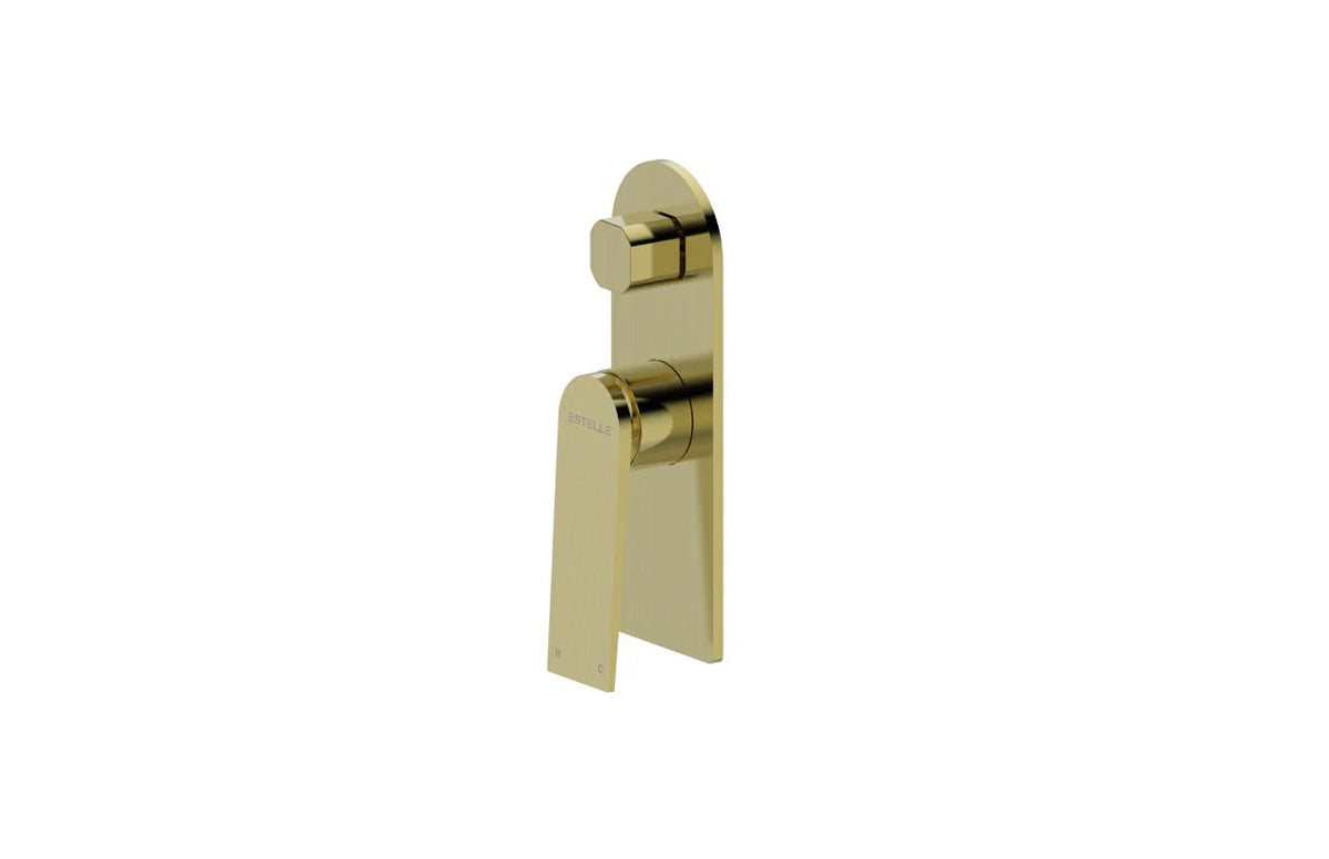 Shower Mixer with Diverter - Brushed Brass Electro