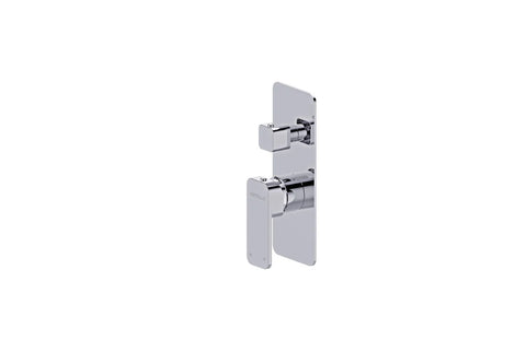 Shower Mixer with Diverter - Rectangle - Polished Chrome