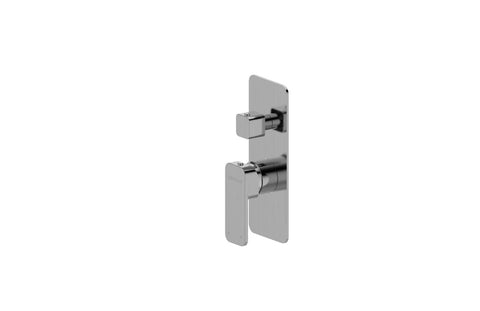 Shower Mixer with Diverter - Rectangle - Satin Nickel