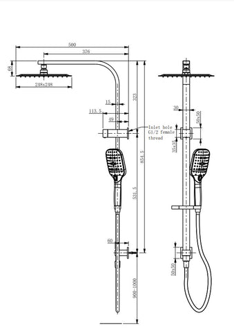 Shower set - Matt Black