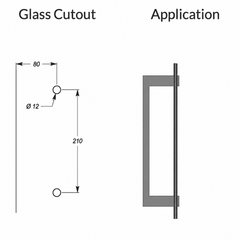 SHSS210SQBN – Handle Single Sided Rectangular D 235x25x13 210mm CTC Brushed Nickle – supplier gallery view 3