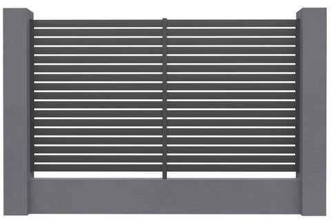 Aluminium Slat Screen Kit - Basalt colour, 1800mm high x 3000mm wide,  Slat fence panel,