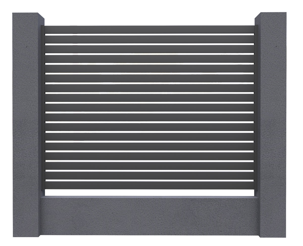 Aluminium Slat Screen Kit - Basalt colour, 1800mm high x 3000mm wide,  Slat fence panel,