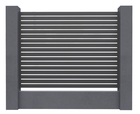 Aluminium Slat Screen Kit - Basalt colour, 1800mm high x 3000mm wide,  Slat fence panel,