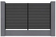 Aluminium Slat Screen Kit - Satin Black colour, 1800mm high x 3000mm wide, Slat fence panel