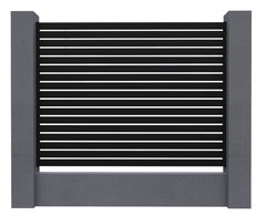 Aluminium Slat Screen Kit - Satin Black colour, 1800mm high x 3000mm wide, Slat fence panel