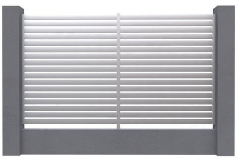 Aluminium Slat Screen Kit - Mill Finish,  1800mm high x 3000mm wide,  Slat fence panel