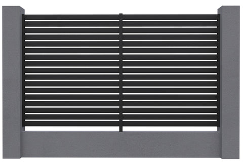 Aluminium Slat Screen Kit - Monument Colour, 1800mm high x 3000mm wide, Slat fence panel