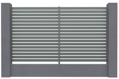 Aluminium Slat Screen Kit - Silver colour,  1800mm high x 3000mm wide,  Slat fence panel