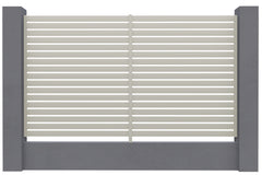 Aluminium Slat Screen Kit - Surfmist colour, 1800mm high x 3000mm wide, Slat fence panel