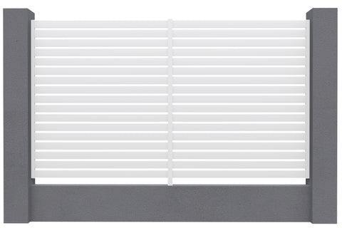 Aluminium Slat Screen Kit - White colour,   1800mm high x 3000mm wide, Slat fence panel