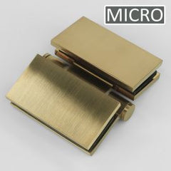 Square Bifold Hinge 6mm Glass Brushed Brass