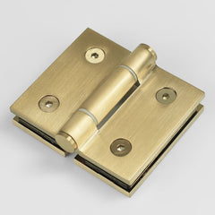 SMES2BFBB – Square Bifold Hinge 6mm Glass Brushed Brass – supplier gallery view 2