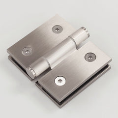 SMES2BFBN – Square Bifold Hinge 6mm Glass Brushed Nickel – supplier gallery view 2