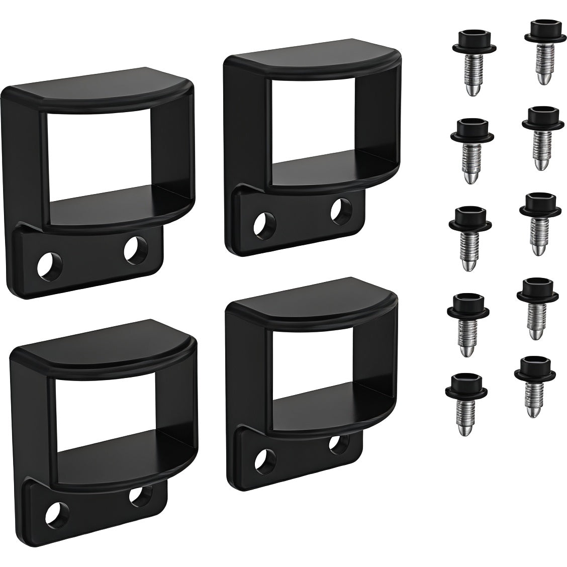 Horizontal brackets - 4 pack POWDER COATED ALUMINIUM, Choose colour