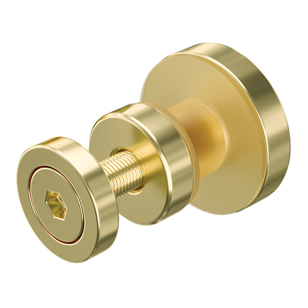 Fixed Panel Rail connector for Stal shower sliding screens - Brushed Brass / Gold - SS304 - Image 1