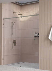 Brushed Nickel 10mm Frameless Sliding Shower Screen, Highest Quality, Up to 1940mm wide - Bracket Fit