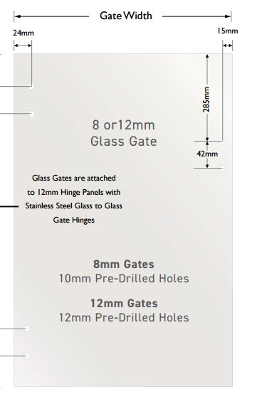 STANDARD GLASS POOL GATE LATCHES - Inline