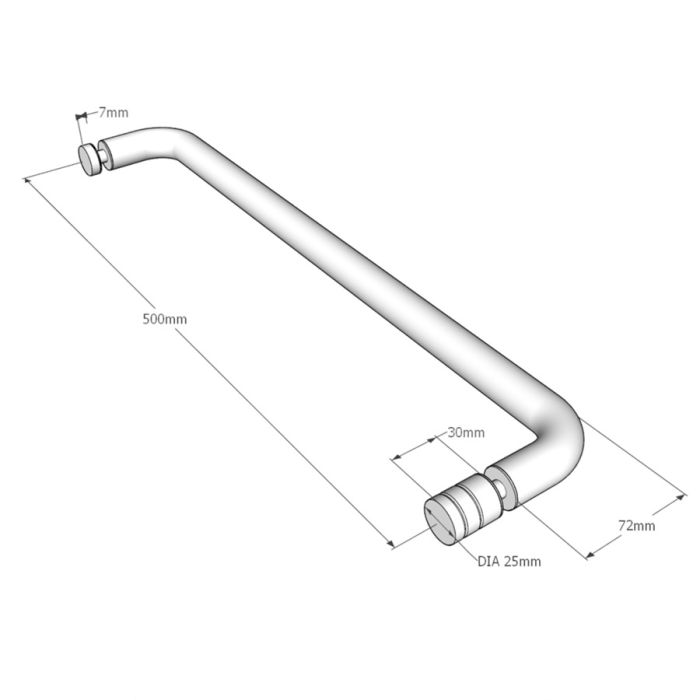 TRK500BGM – Towel Rail 500mm Brushed Gunmetal with Knob – supplier gallery view 3