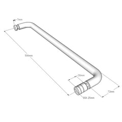 TRK500DAB – Towel Rail 500mm Dark Antique Bronze with Knob – supplier gallery view 3