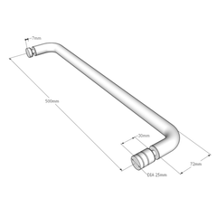 TRK500BB – Towel Rail 500mm Brushed Brass with Knob – supplier gallery view 3