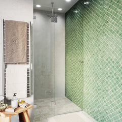 Frameless Glass Wall to Wall Shower Screen Door and Hinge Panel - 2000mm high, 10mm Toughened Glass - Chrome