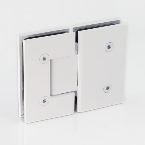 White Frameless Glass Corner Shower Screen  - 2000mm high, 10mm Toughened Glass