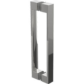 Zurich Square D handle - 250mm long, Shower Screen D Handle - Chrome