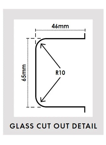 Zürich offset wall to glass hinge SQUARE EDGE - Satin Chrome