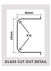 Zurich offset wall to glass hinge SQUARE EDGE - Satin Chrome
