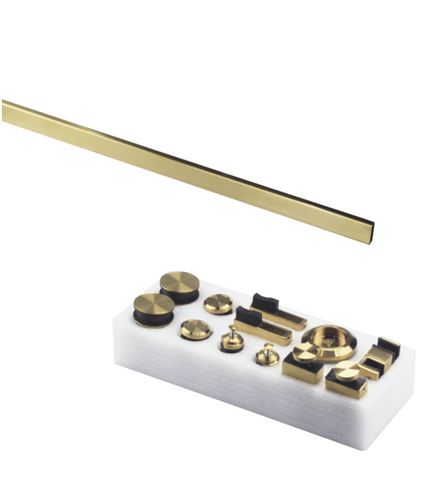 FORGE FRAMELESS SLIDING SHOWER KIT BRUSHED BRASS